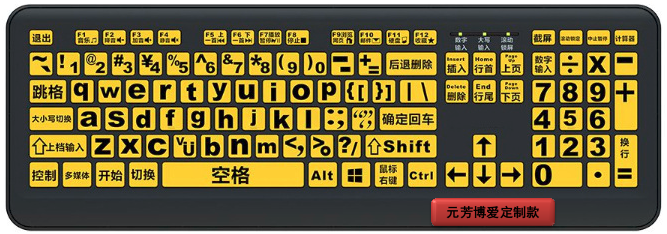 Low vision keyboard