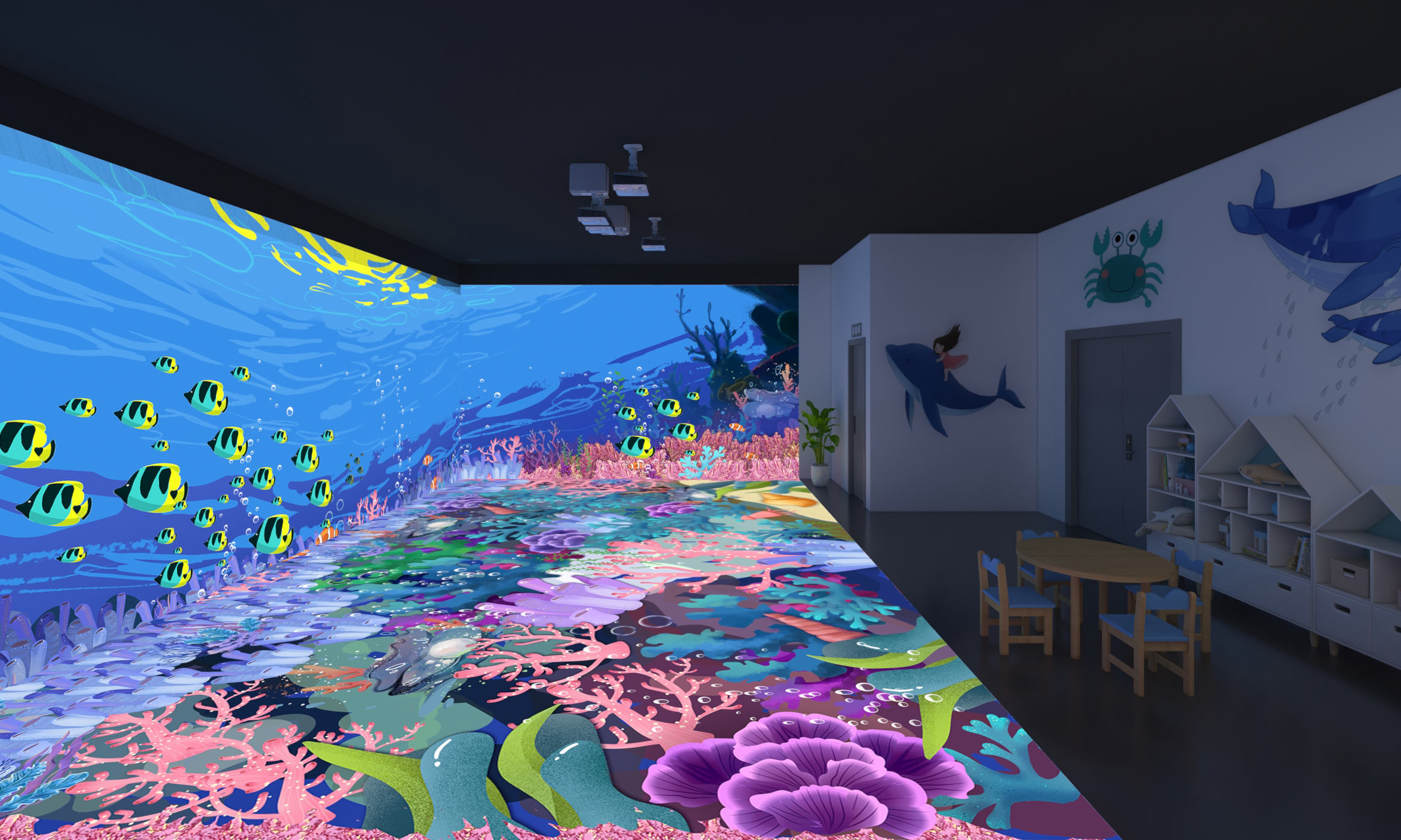 沉浸式全身體感互動干預系統