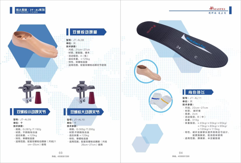 雙螺栓動踝腳-